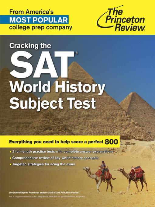 Title details for Cracking the SAT World History Subject Test by Princeton Review - Available